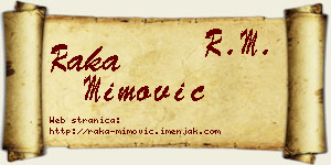 Raka Mimović vizit kartica
